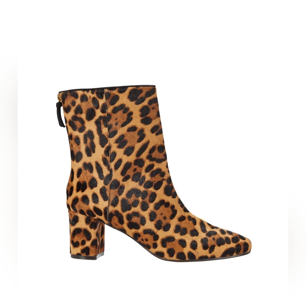 J CREW animal print Boots, Willa calf hair leopard ankle boots Sz 6.5